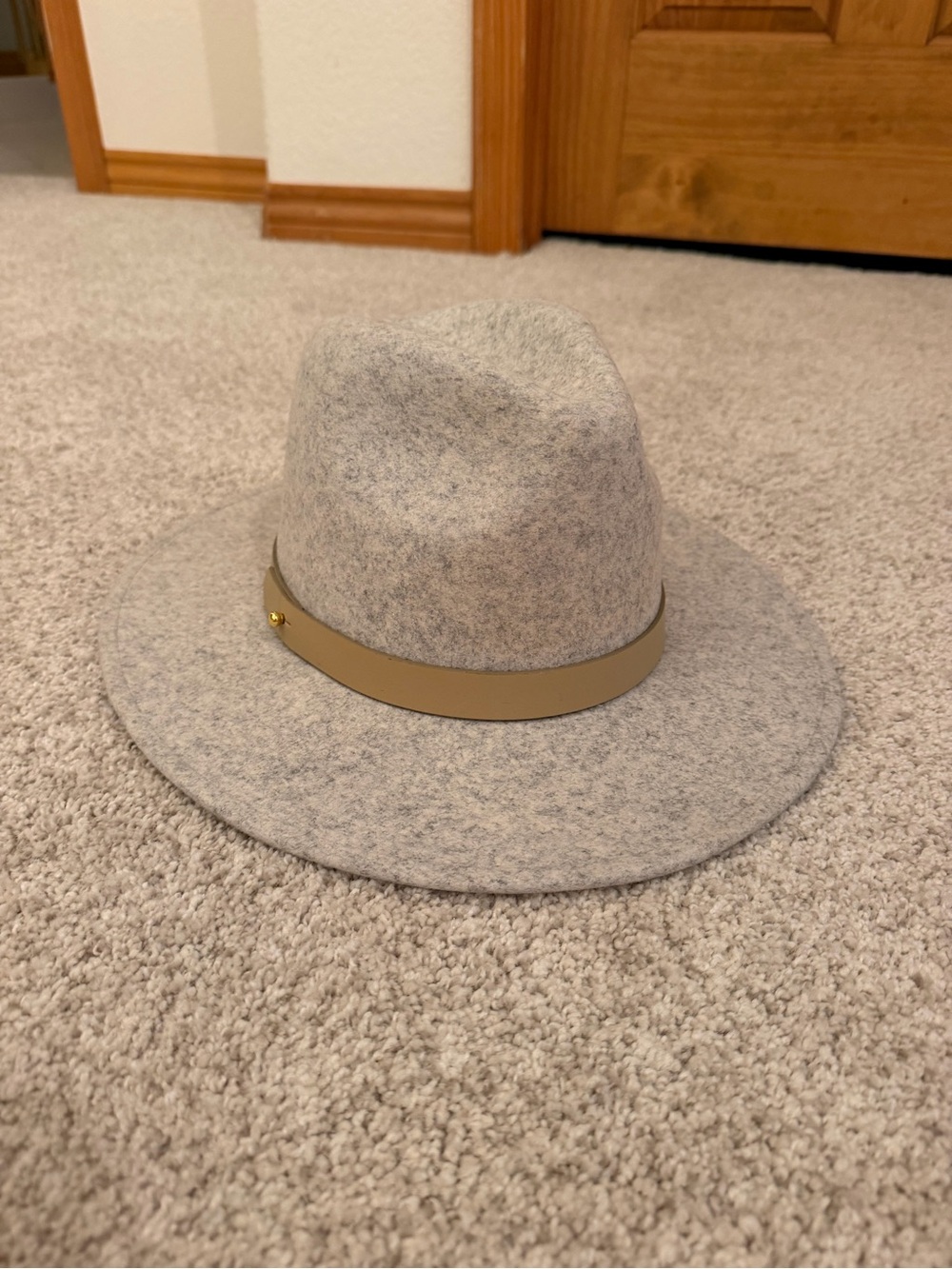 Lack Of Color Light Gray Felt Fedora with Tan Band